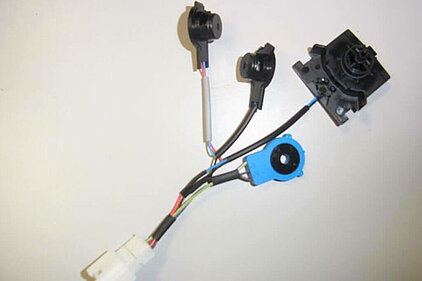 Lighting wire harness with potentiometer air vent front