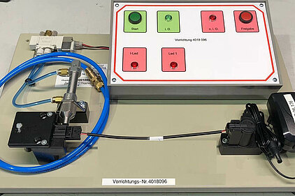 Electrical test unit with OK-marking